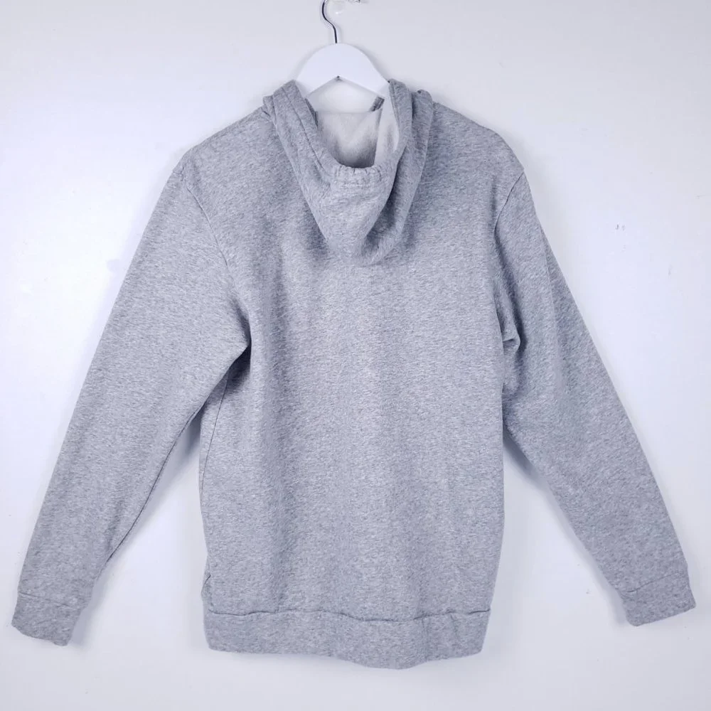 Adidas Sweatshirt Hoodie Size Large in Gray-Kangaroo Pocket-Fleece Lined - Picture 2 of 7